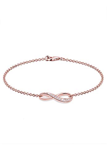 Elli Armband Damen Infinity Symbol Trend mit Zirkonia Kristallen in 925 Sterling Silber Rosévergoldet von Elli