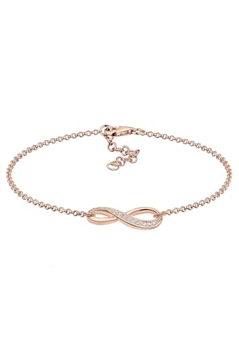 Elli Armband Damen Infinity Symbol Trend mit Zirkonia Kristallen in 925 Sterling Silber Rosévergoldet von Elli