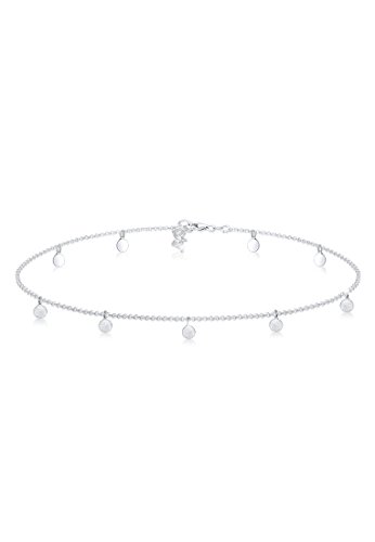 Elli Halskette Damen Choker Geo Kreis Basic Matt Coin in 925 Sterling Silber von Elli