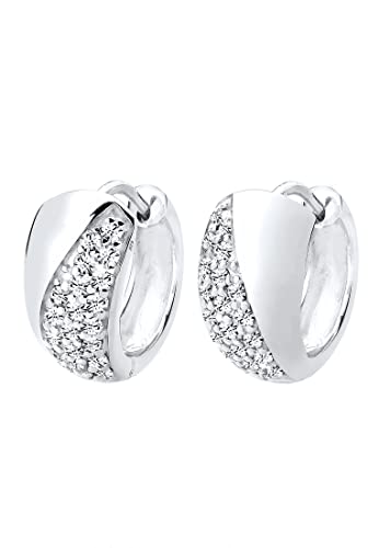 Elli Ohrringe Damen Creolen Elegant mit Kristalle in 925 Sterling Silber von Elli