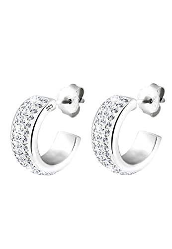 Elli Ohrringe Damen Creolen mit Kristalle in 925 Sterling Silber von Elli