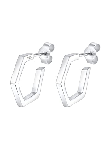 Elli Ohrringe Damen Hexagon Creolen im Geo Minimal Look in 925 Sterling Silber von Elli