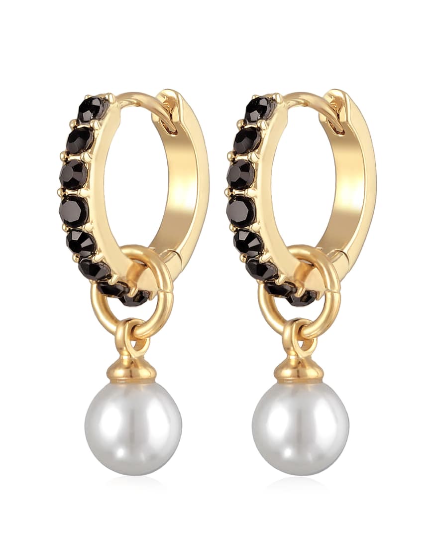 Elli - Damen-Creolen in Goldoptik mit Glasperlenanhänger und Kristallsteinen-Goldfarben von Elli