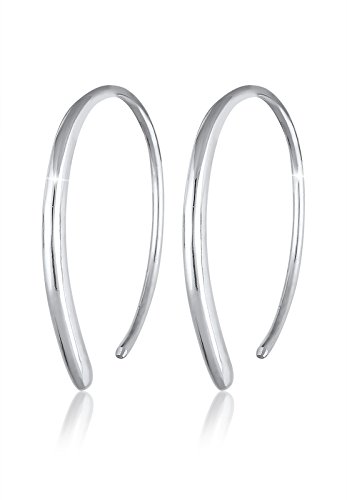 Elli Creolen Silber 925 Damen Ohrringe für Frauen Kreolen Offen Oval Durchmesser 15-23mm Hoops 312741117 von Elli