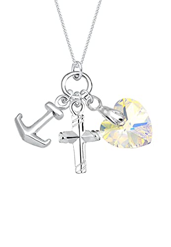 Elli Halskette Damen Anker Herz Kreuz Anhänger Filigrian mit Kristallen aus 925 Sterling Silber Elli Halskette Damen Anker Herz Kreuz Anhänger Filigrian mit Kristallen aus 925 Sterling Silber von Elli