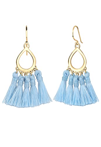 Elli Ohrringe Damen Hänger Tassel Boho Festival in 925 Sterling Silber Vergoldet von Elli