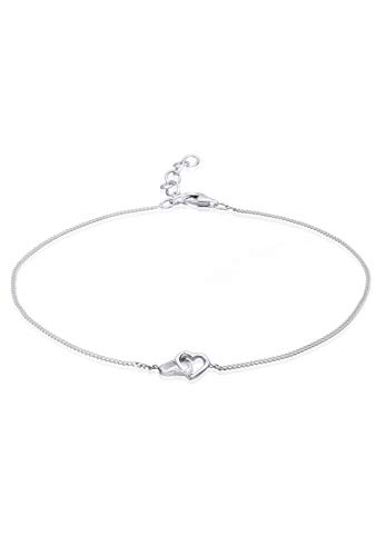 Elli Fußschmuck Damen Fußkettchen Herz in 925 Sterling Silber von Elli