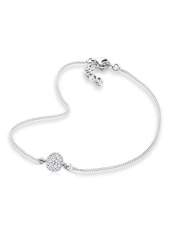 Elli Fußschmuck Damen Fußkettchen Funkelnd mit Kristallen in 925 Sterling Silber von Elli