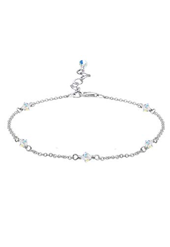 Elli Fußschmuck Damen Fußkettchen Klassisch mit Kristallen in 925 Sterling Silber von Elli