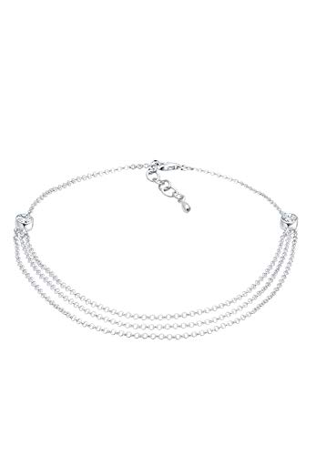 Elli Fußschmuck Damen Fußkettchen Solitär Sommer mit Kristallen in 925 Sterling Silber von Elli