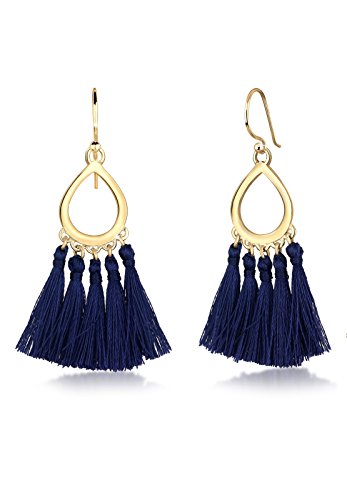 Elli Ohrringe Damen Hänger Tassel Quaste Tropfen Festival in 925 Sterling Silber Vergoldet von Elli