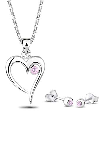 Elli Schmuckset Damen Herz Symbol Liebe mit Zirkonia in 925 Sterling Silber von Elli