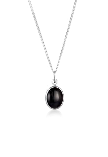 Elli Halskette Damen Solitär Anhänger Basic mit Onyx Schwarz in 925 Sterling Silber von Elli