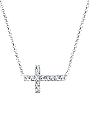 Elli Halskette Damen Kreuz Anhänger Elegant mit Kristallen aus 925 Sterling Silber von Elli