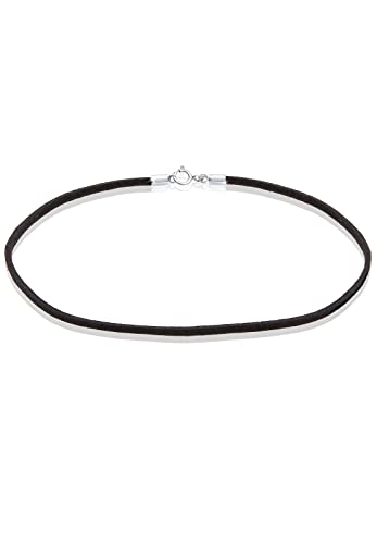 Elli Halskette Damen Choker Basic Trend mit Veloursleder Schwarz in 925 Sterling Silber von Elli