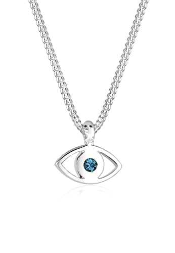 Elli Halskette Damen Evil Eye Anhänger Symbol mit Kristall Blau in 925 Sterling Silber von Elli