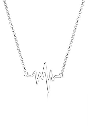 Elli Damen-Halskette Heart Beating Love aus 926er-Sterlingsilber, Silber, 45 von Elli