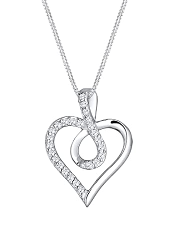 Elli Halskette Damen Infinity Herz mit Zirkonia Kristallen in 925 Sterling Silber von Elli
