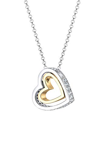 Elli Halskette Damen Herz Anhänger Verlobung Kristallen aus 925 Sterling Silber von Elli