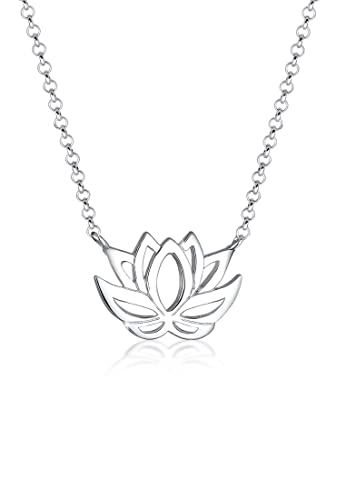 Elli Halskette Damen Anhänger Lotusblume in 925 Sterling Silber von Elli
