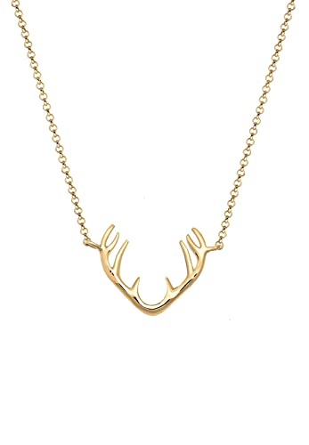 Elli Halskette Damen Rentier Geweih Anhänger in 925 Sterling Silber Vergoldet von Elli