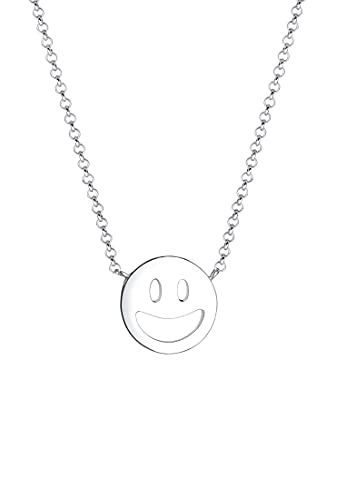 Elli Ohrringe Damen Ohrstecker Smiley Face Emoji mit Kristall in 925 Sterling Silber von Elli