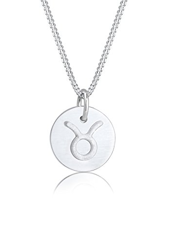 Elli Halskette Damen Sternzeichen Stier Astro Symbol Matt in 925 Sterling Silber von Elli