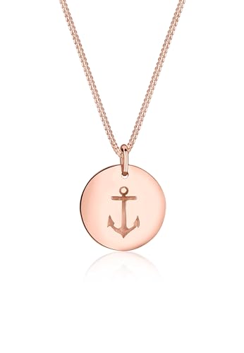 Elli Halskette Silber 925 Rosé 18K Vergoldet Anker Plättchen Anhänger Kette Damen Schmuck Geschenke für Frauen Mädchen Mama Freundin, Silberkette Länge 45 cm Elli Halskette Silber 925 Rosé 18K Vergoldet Anker Plättchen Anhänger Kette Damen Schmuck Geschenke für Frauen Mädchen Mama Freundin, Silberkette Länge 45 cm von Elli