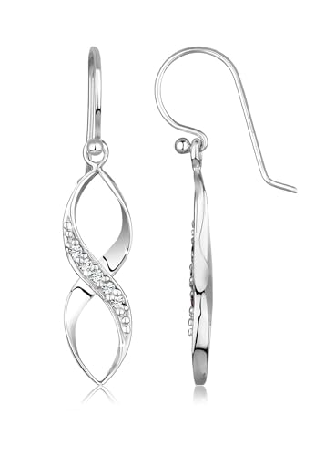 Elli Ohrringe Damen Spirale Infinity Zart mit Kristalle Silber 925 Sterling Silber von Elli