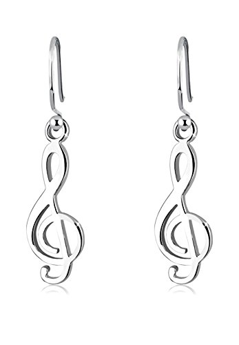 Elli Ohrringe Damen Ohrhänger Notenschlüssel Musik Cut-Out in 925 Sterling Silber von Elli