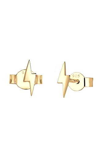 Elli Ohrringe Damen Ohrstecker Blitz Flash Basic in 925 Sterling Silber vergoldet von Elli
