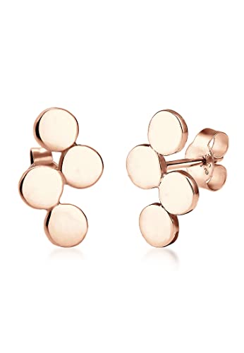 Elli Ohrringe Damen Kreis Geo Minimal in 925 Sterling Silber Rosé vergoldet von Elli