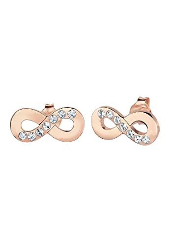 Elli Ohrringe Damen Infinity Unendlichkeit Motiv Schlicht mit Kristalle 925 Sterling Silber von Elli