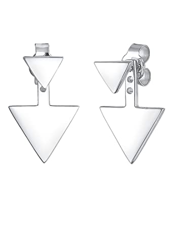 Elli Ohrringe Damen Triangle Ear Jacket im Geo Look in 925 Sterling Silber von Elli