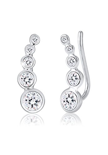 Elli Ohrringe Damen Earcuff Geo mit Kristallen in 925 Sterling Silber von Elli