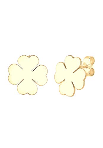 Elli Ohrringe Damen Kleeblatt Symbol Glücksbringer in 925 Sterling Silber vergoldet von Elli