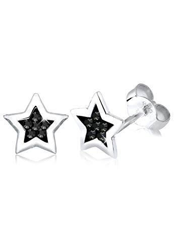 Elli Ohrringe Damen Ohstecker Stern Motiv Modern mit Kristallen in 925 Sterling Silber von Elli