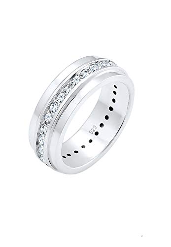 Elli Ring Damen Band Klassik mit Kristalle in 925 Sterling Silber von Elli