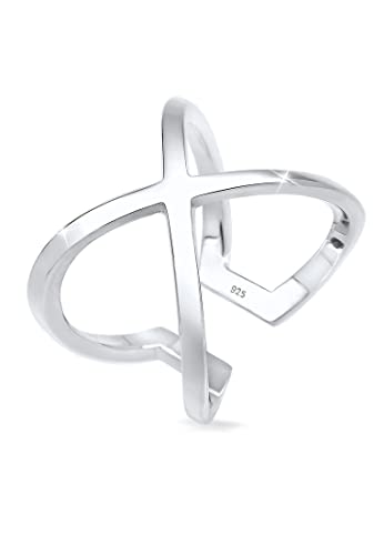 Elli Ring Damen Kreuz Symbol Geo in 925 Sterling Silber von Elli