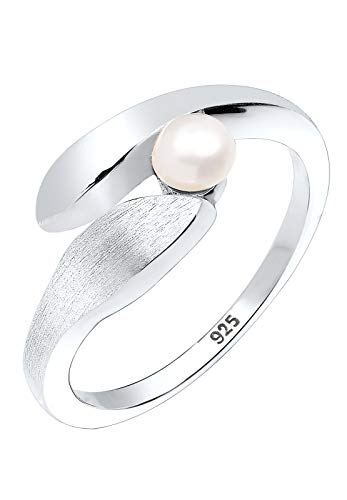 Elli Damen Ring 925 Sterling Silber Süßwasserzuchtperle Größe: 54 mm 0610670912 von Elli