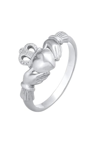 Elli Ring Damen Claddagh Herz Krone in 925 Sterling Silber von Elli