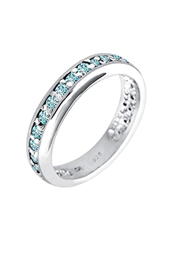 Elli Ring Damen Verlobung Edel mit Kristallen in 925 Sterling Silber von Elli