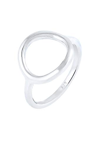 Elli Ring Damen Kreis Rund Geo Statement in 925 Sterling Silber von Elli