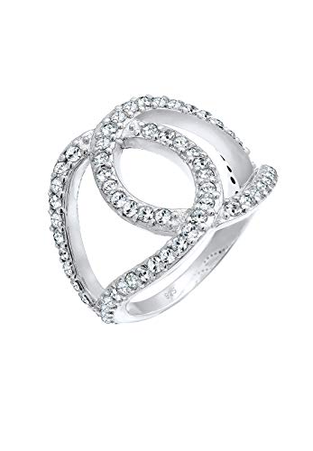 Elli Ring Damen Liebe Knoten mit Kristalle in 925 Sterling Silber von Elli