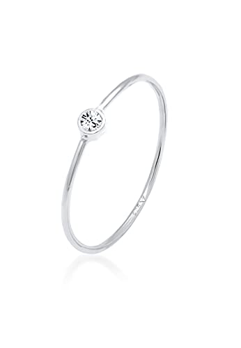 Elli Ring Damen Solitär mit Kristall in 925 Sterling Silber von Elli