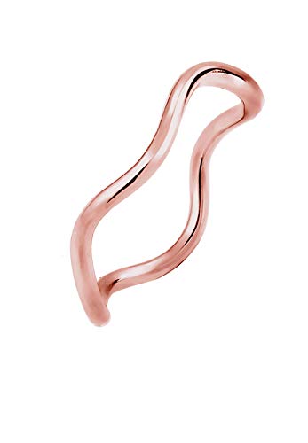 Elli Ring Damen Wellen Minimal Geo in 925 Sterling Silber Rosé vergoldet von Elli