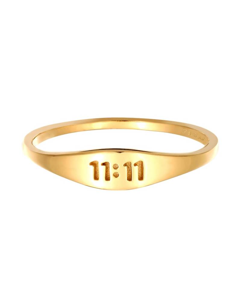 Elli - Damen-Ring aus 925er Silber in Gold-Optik mit Boho-Design und Zahlenverzierung-Goldfarben von Elli