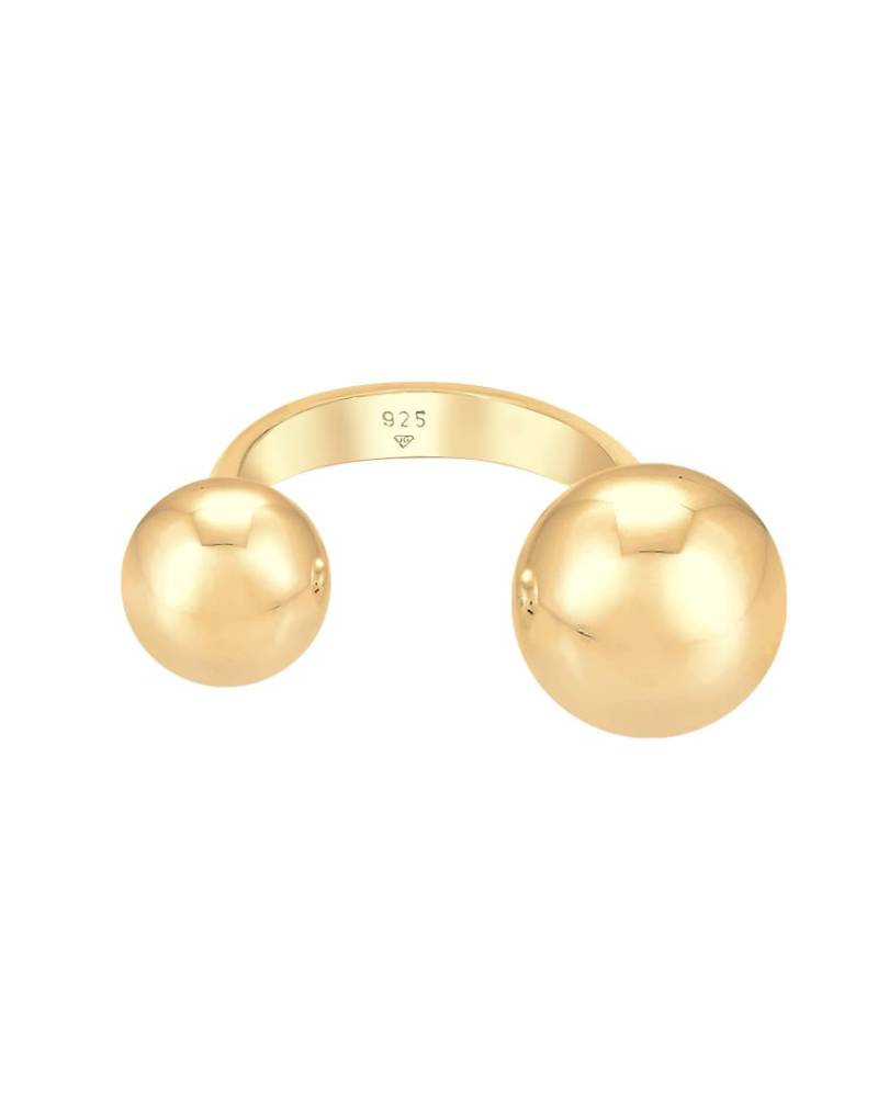 Elli - Damen-Ring aus 925er Sterlingsilber in Gold-Optik mit geometrischem Kugel-Design-Goldfarben Elli - Damen-Ring aus 925er Sterlingsilber in Gold-Optik mit geometrischem Kugel-Design-Goldfarben von Elli
