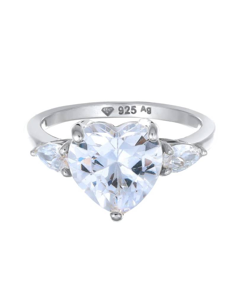 Elli - Damen-Ring aus 925er Sterlingsilber mit herzförmiger Zirkonia-Verzierung von Elli