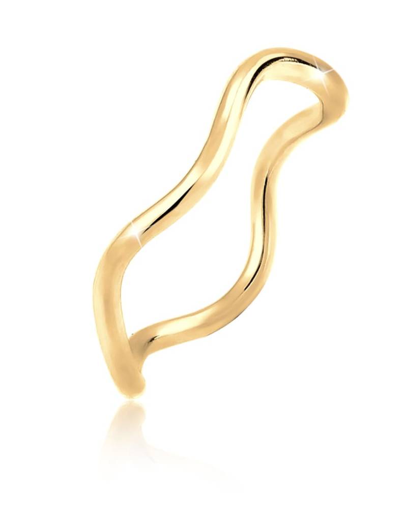 Elli - Damen-Ring in Goldoptik aus 925er Sterlingsilber, im minimalistischen, trendigen Geo-Wellendesign-Goldfarben von Elli